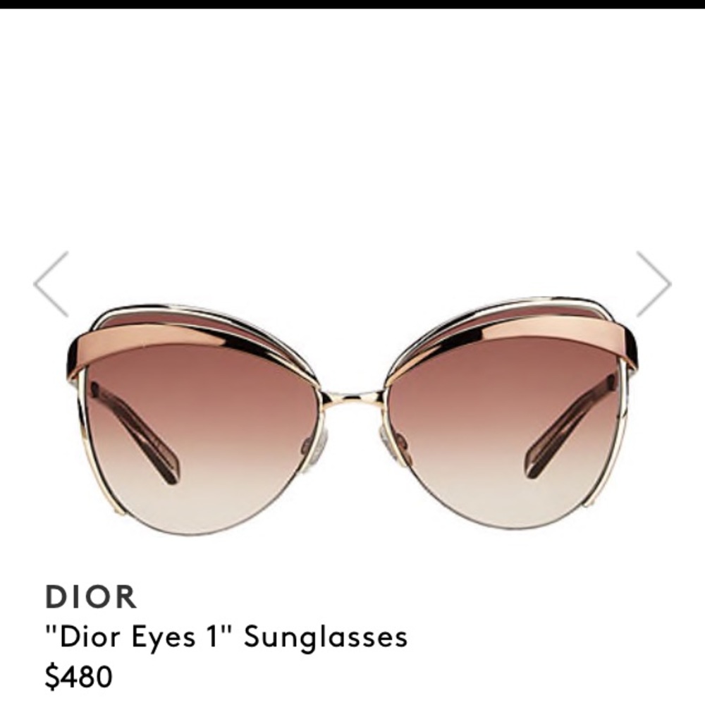 Dior Gold Cat Eye Sunglasses